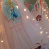 Festa do Pijama com cabanas - Tema Cinderela