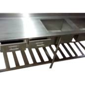 Pia Com 2 Cubas E 2 Gavetas 1.80 Em Aço Inox  