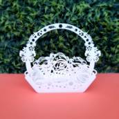 Cesta de Páscoa em Acrílico branco