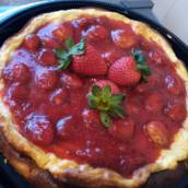 Cheesecake funcional de morango (tem opção zero açucar)