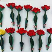 canetas com rosas