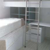 Escada de inox escovado pra beliches