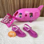 Sandália Grendene Barbie + avião Barbie 