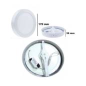 Luminária Plafon 12w LED Sobrepor Branco Frio 6500k / Branco Quente 3000k