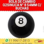 Bola de Câmbio G2Sinuca N° 8 54mm c/ Buchas