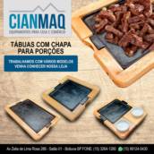 Tábuas com chapa para porções 