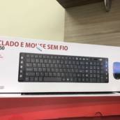 Teclado e mouse sem fio teclas chocolate