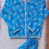 Conjunto corações azuis 