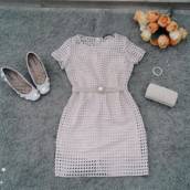 Vestido longuete renda em avare