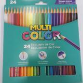 Caixa de lapis de cor 24 cores Multicolor