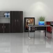 mesa em L e armarios linha maxxi