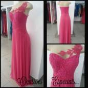 Vestido longo rosa claro