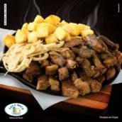 Picanha na Chapa com Mandioca 