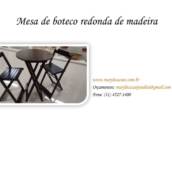 Mesa de Boteco Redonda de Madeira