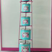 Kit Mantimento - Jogo 5 latas com suporte.