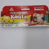 Giz de cera curto com 12 cores koala