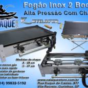 FOGÃO INOX - 2 BOCAS COM CHAPA - ESTILOFER