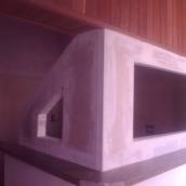 Decoração em gesso em area de lazer.