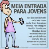 Meia entrada para jovens.