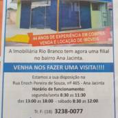MAIS UMA UNIDADE DA IMOBILIÁRIA RIO BRANCO