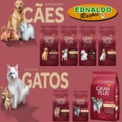 Alimentos para caes e gatos é da Marca Gran Plus 