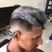 Corte dgrade navalha, luzes platinado