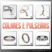 COLARES E PULSEIRAS EM COURO