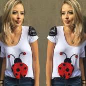 T-Shirt de Malha Joaninha (Disponível no Tamanho: 38/40).