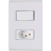 Conjunto Interruptor Simples e Tomada 10A Tramontina Liz, 4x2, Branco