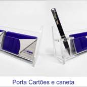 Porta cartões e canetas