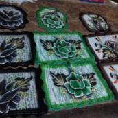 Jogo de Tapete pintado a mão para Banheiro