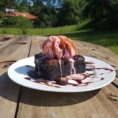 Brownie de chocolate com sorvete