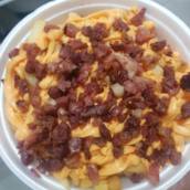 Bata Frita com Cheddar e Bacon 