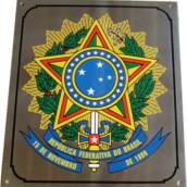 Placa Brasão Aço Inox