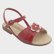Sandália Infantil Slim Com Flor Vermelha Feminina