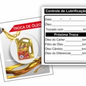 Adesivo troca de óleo vinil