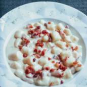 Nhoque 4 queijos com bacon