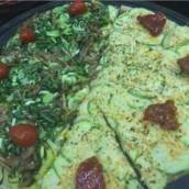 Meia shimeji com alho poró // Meia abobrinha com parmesão