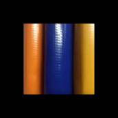 Lona PVC Dupla Face Laranja fundo Preto com argolas laterais