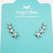 Brinco EarCuff Estrelas do Mar Banhado à Ródio