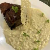 Costelinha Suína ao Barbecue com Risotto de Parmesão