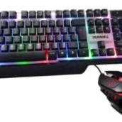 KIT GAMER TECLADO SEMI MECÂNICO ABNT2 MOUSE USB 3 BOTÕES K5 PATOS DE MINAS!
