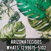 Percal Estampado Folhas Verde - 150 fios