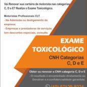 Vai renovar sua carteira de motorista nas categorias de C, D e E? Realize o Exame Toxicológico