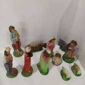 Presépio De Natal 15pçs Gesso C/pó Mármore Pintura Óleo 15cm