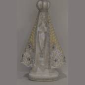 Nossa Senhora Aparecida Gesso Manto Pérola de 20cm