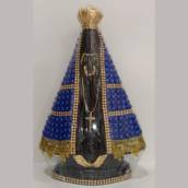Nossa Senhora Aparecida Gesso Manto Pérola de 25cm
