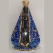 Nossa Senhora Aparecida Gesso Manto Pérola de 25cm