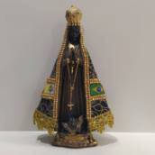 Nossa Senhora Aparecida Gesso Manto Colado de 20cm