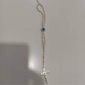  Pulseira Terço De Pulso Na Cor Branca Perolada